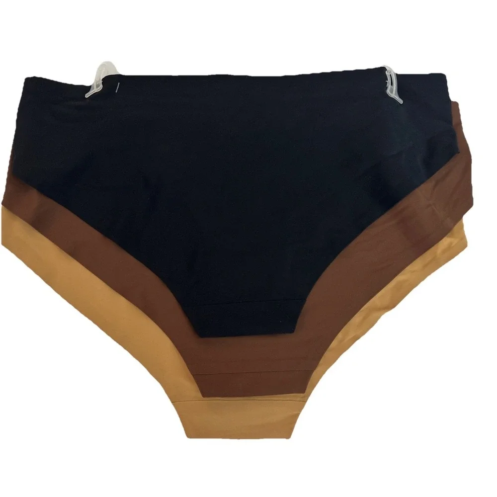 TRUE RELIGION 3-Pair TRUE SKIN Brief Panties Soft Laser Cut Seamless Logo Sz XL